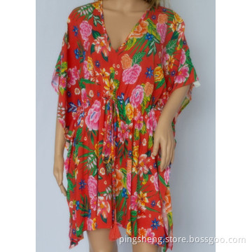 Women Bat-sleeve Irregular Hemline Dress